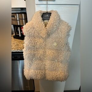 Stunning teddy Moncler down cream puffer vest!